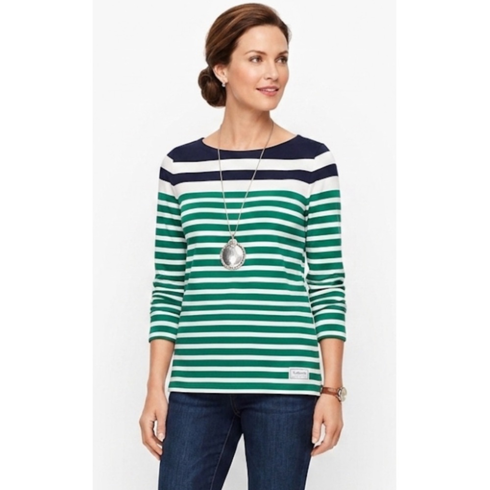 NWT Authentic Talbots Tee Le Havre Stripe